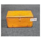 Vintage Sewing Notions Wooden Box 6.5" w x 3.5" h