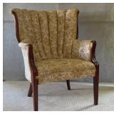 Regency Arm Chair Fan Back Gold Upholstery 25W