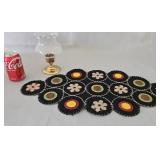 Felted Penny Rug Table Centerpiece / Candle