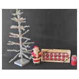 Vintage Plastic Santa Tree Ornaments