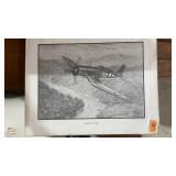 Military Vought F4U Corsair 1982 Print L. Ortega