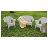 Wicker Loveseat Chairs w/ Extra Wicker for Repairs