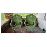 Green Wicker Rockers