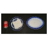 Vtg La Francaise Flow Blue Large Ironstone