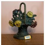 Cast Iron Door Stop Hubley Flowers in Vase