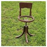 1940s Oak Arts & Crafts Style Swivel Chair on