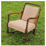 English Oak Barley Twist Rocking Chair