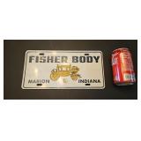 Fisher Body, Marion,IN, License Plate12 x 6