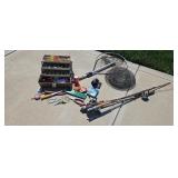 Frabill Fishing Net Fishing Poles Tackle Box and