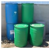 30 Gallon Plastic Barrel Contains Some Fluids