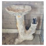 Concrete Tree Stump Bird Bath