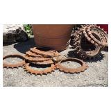 Seed Plates Lot Metal & Plastic Yard Art