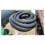 Black Drain Plastic Pipe 16 yd x 12" & Coil of 6"