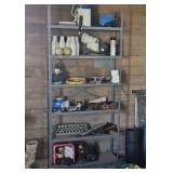 Metal Shelf and Contents