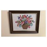Framed Crewell Artwork
