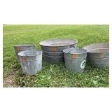 Galvanized Tub and Bucket Lot
