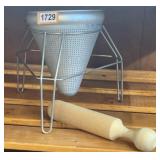 Sieve Frame and Wooden Pestle