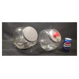 Glass Cookie Jars One With Stand