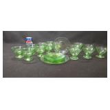 1930s Colonial Block Optic Uranium Sherbet Cups