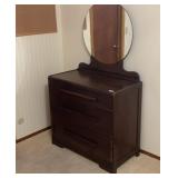 Three-Drawer Dresser w/ MirrorW36 H62 D19