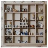 Wooden Wall Unit Contents of Shelves