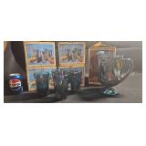 Indiana Glass Blue Carnival Glass Pitcher 16