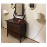 Three-Drawer Dresser w/Mirror W36 H66 D18