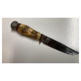 Solingen Blade w/ Elk Carved Staghorn Handle*