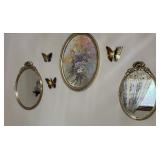 Home Interior Butterflies Oval Mirror Lot