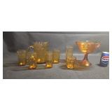 Ha,el Atlas Eldorado Gold Bubble Pitcher Glasses