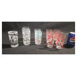 Swanky Swig Tulip Glasses Libbey Atomic Fishnet