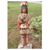 Vintage Chalkware Indian Statue 43" Tall