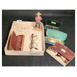 Vintage Glasses Lot Cases Canadian Hand Carved