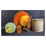 Paper Turkey 1940ï¿½s Napkin Holder Tin