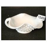White Milk Glass Hobnail Candy Dish