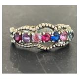 Sterling Motherï¿½s Ring 7 Stones 2.3g