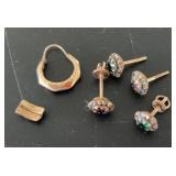 10k Earrings and Watch Link Lot 3.2g