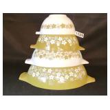 PYREX Nesting Mixing Bowls 1970s Avocado Green