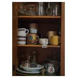 Contents of Cabinet Glassware Melmac Plates