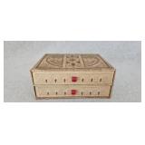 Vintage Raised Relief Two Drawer Jewelry Box