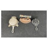 Griswold Ashtray 570A Trivet 1736 and Sad Iron