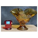 Viking Glass Gold Red
