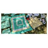 Crochet Afghan 62" x 49" Afghan Blocks Pads Baby