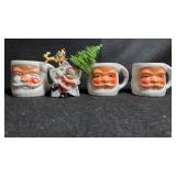 Vintage Santa Cups and Elf Vase Japan