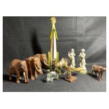 Animal Figurines Wood Composite Brass Lot