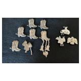 Button Cover Lot Western Boots Saddle