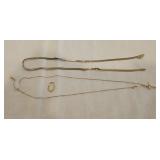 Gold marked 14k broken Herringbone and Chain with