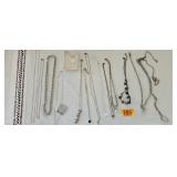 Vintage Costume Silvertone Jewelry Necklace Lot