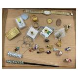 Costume Jewelry Watch Pin Lot