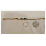 Gold marked 10k Wedding Band.6g Broken Bracelet